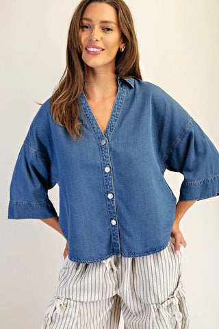 Uniquely Casual Button Down Top - Bray and Em Boutique