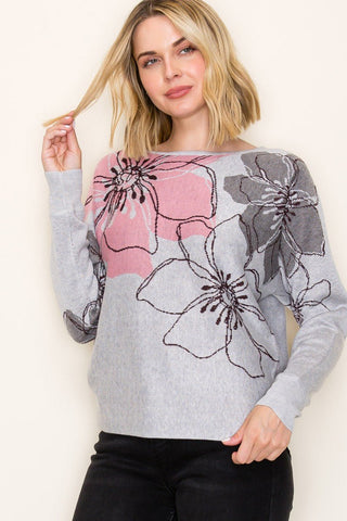 Upward Fashion Floral Sweater - Bray and Em Boutique