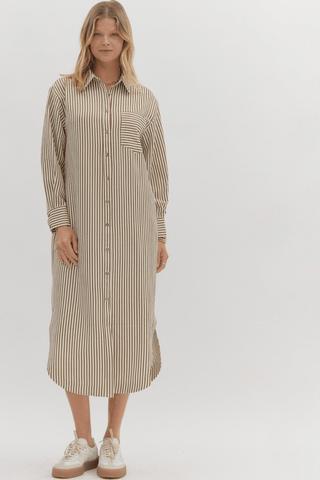Urban Lines Striped Shirt Dress - Bray and Em Boutique