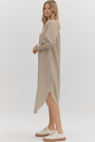 Urban Lines Striped Shirt Dress - Bray and Em Boutique