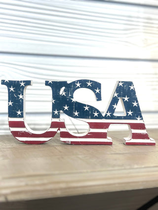 USA Patriotic Wood Sign - Bray and Em Boutique