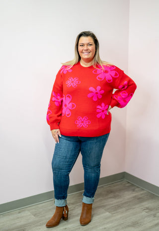 Used to You Floral Print Sweater - Bray and Em Boutique