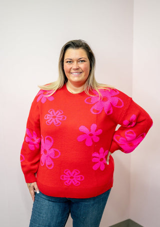 Used to You Floral Print Sweater - Bray and Em Boutique