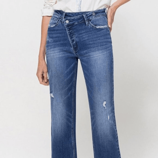 Vervet HR Criss Cross 90'S Dad Jeans - Bray and Em Boutique