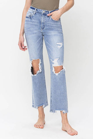 Vervet HR True Vintage Distressed Straight Jeans - Bray and Em Boutique