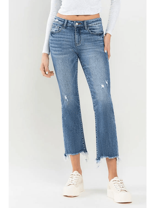 Vervet Simply Frayed MR Denim Jeans - Bray and Em Boutique