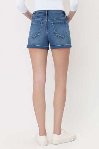 VERVET Soft Rise Cuff Shorts - Bray and Em Boutique