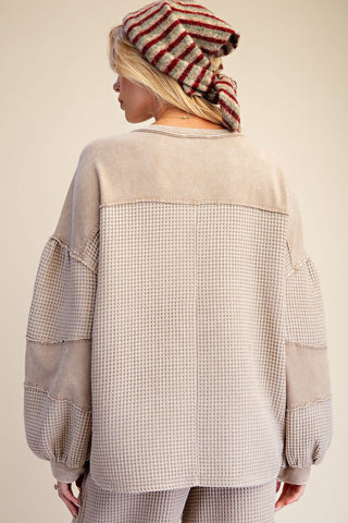 Vintage Cozy Waffle Pullover - Bray and Em Boutique
