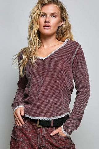 Vintage Ease Thermal Top - Bray and Em Boutique