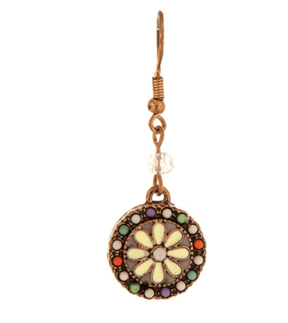 Vintage Floral Medallion Drop Earrings - Bray and Em Boutique