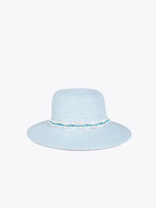 Viola Straw Sun Hat With Bead Trim - Bray and Em Boutique