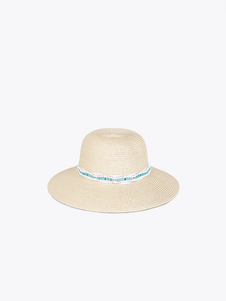 Viola Straw Sun Hat With Bead Trim - Bray and Em Boutique