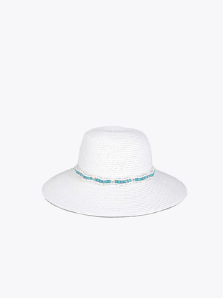 Viola Straw Sun Hat With Bead Trim - Bray and Em Boutique