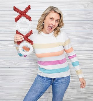 Vivid Beauty Rainbow Stripe Sweater - Bray and Em Boutique