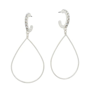 Wait Around Teardrop with Rhinestone Hoop Earrings - Bray and Em Boutique