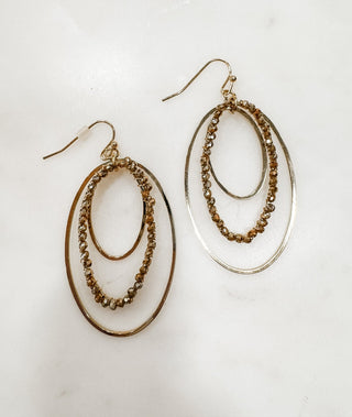 We Understand Tripple Oval Beaded Earrings - Bray and Em Boutique