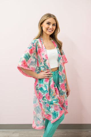 What Grows Around Floral Kimono - Bray and Em Boutique
