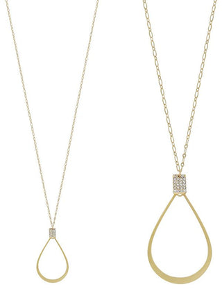 Whimsically Me Teardrop Rhinestone Necklace - Bray and Em Boutique