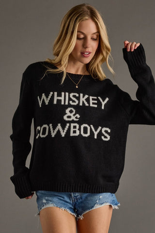 “Whiskey and Cowboys” Sweater - Bray and Em Boutique