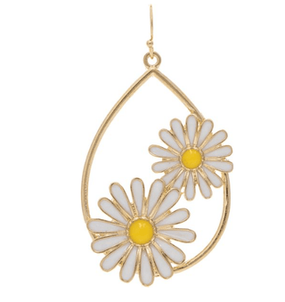 White Blossoms Teardrop Earring - Bray and Em Boutique