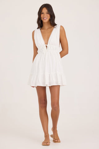 White Sands Plunge Mini Dress - Bray and Em Boutique