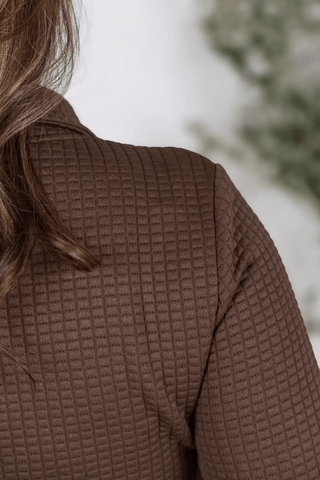 Whitley Waffle Snap Pullover - Bray and Em Boutique