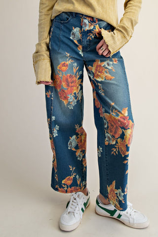 Wildflower Barrel Jeans - Bray and Em Boutique