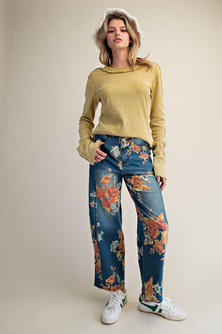 Wildflower Barrel Jeans - Bray and Em Boutique