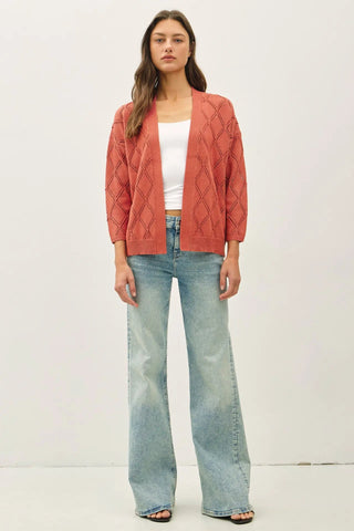 Willow Mist Pointelle Cardigan - Bray and Em Boutique