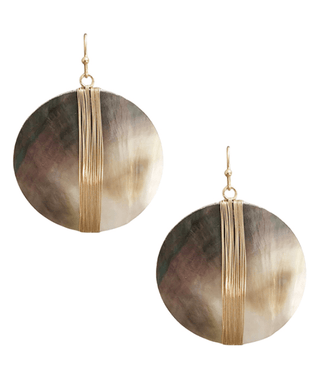 Wire Wrapped Round MOP Earrings - Bray and Em Boutique
