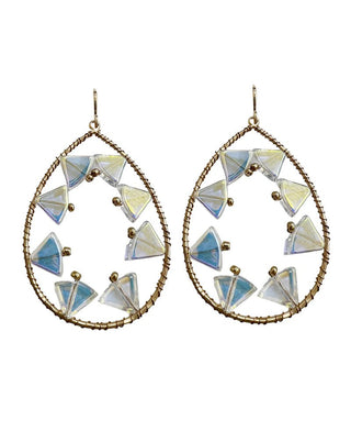 Wire Wrapped Teardrop w/ Beads Earring - Bray and Em Boutique