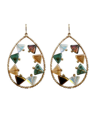 Wire Wrapped Teardrop w/ Beads Earring - Bray and Em Boutique