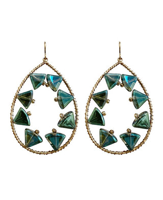Wire Wrapped Teardrop w/ Beads Earring - Bray and Em Boutique