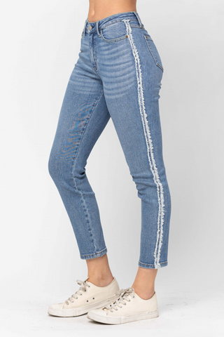 Judy Blue Take Down Side Fray Jeans