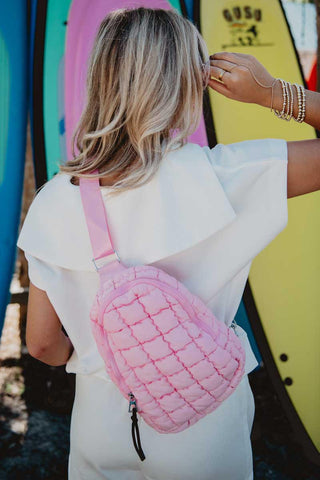 PREORDER KATYDID: Light Pink Women's Quilted Sling Bag