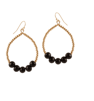 Wood bead Teardrop Earring - Bray and Em Boutique