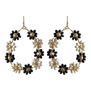 Wood Color Flower Teardrop Earrings - Bray and Em Boutique