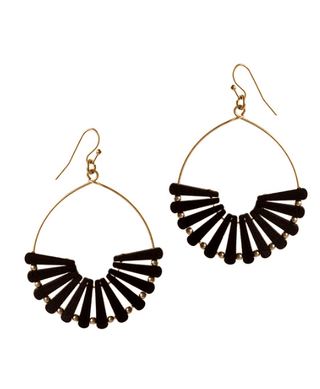 Wood Fan Earring - Bray and Em Boutique
