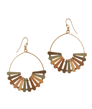 Wood Fan Earring - Bray and Em Boutique