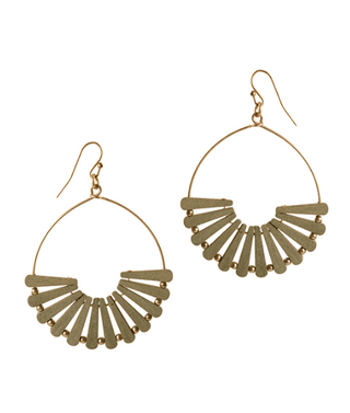 Wood Fan Earring - Bray and Em Boutique