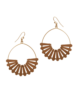 Wood Fan Earring - Bray and Em Boutique