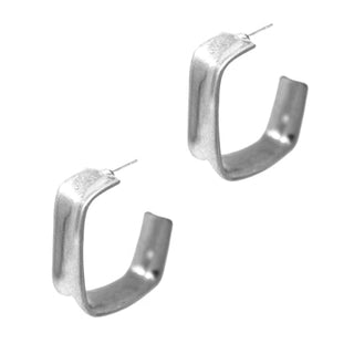 Worn Hammered Square Hoop Earring - Bray and Em Boutique
