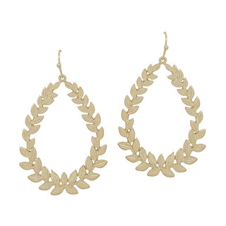 Worn Leaf Pattern Teardrop Earring - Bray and Em Boutique