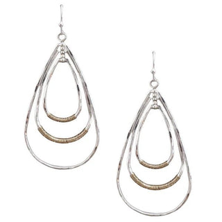 Worn Metal and Wire Accent Earrings - Bray and Em Boutique