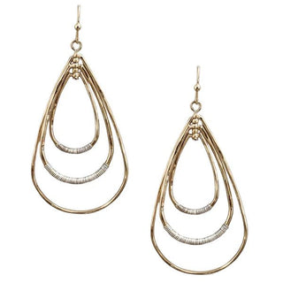 Worn Metal and Wire Accent Earrings - Bray and Em Boutique