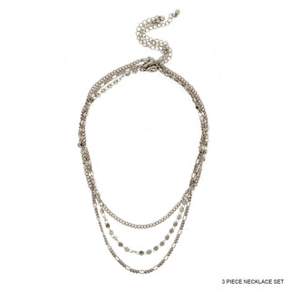 Worn Silver Chain Layered Necklace - Bray and Em Boutique