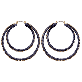 Wrapped Threaded Double Hoop Earrings - Bray and Em Boutique