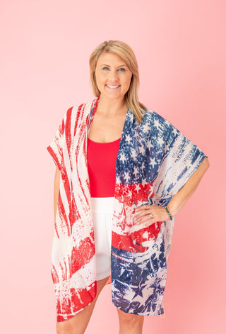 Yankee Doodle Darling Kimono - Bray and Em Boutique