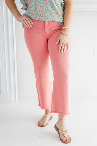 You're Cute HW Frayed Wide Leg Jeans - Bray and Em Boutique