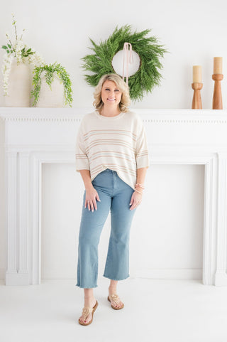 You're Cute HW Frayed Wide Leg Jeans - Bray and Em Boutique